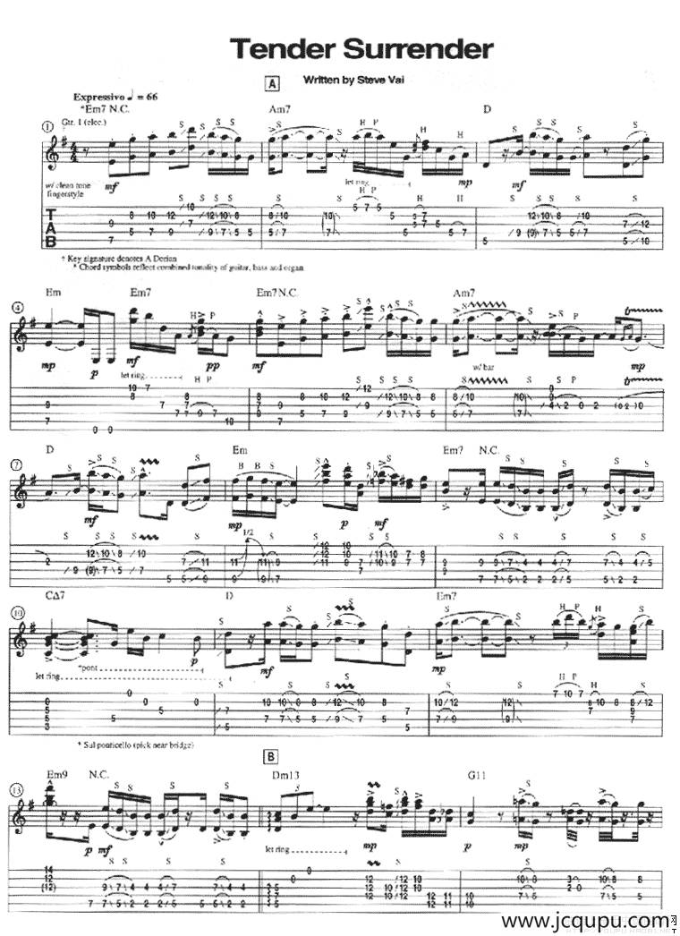 tender surrender简谱