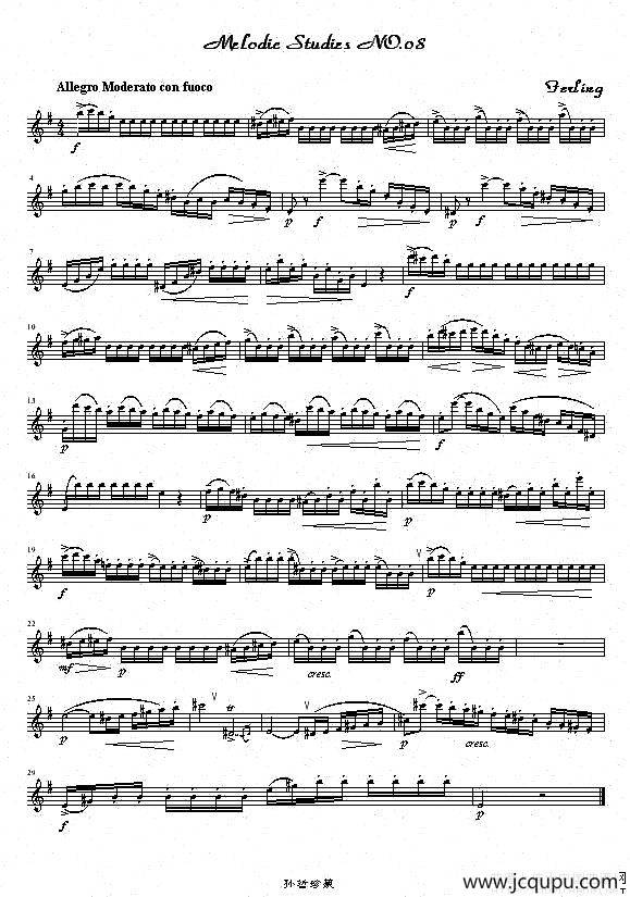 四十八首旋律练习曲之八简谱