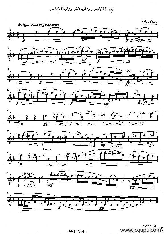 四十八首旋律练习曲之九简谱