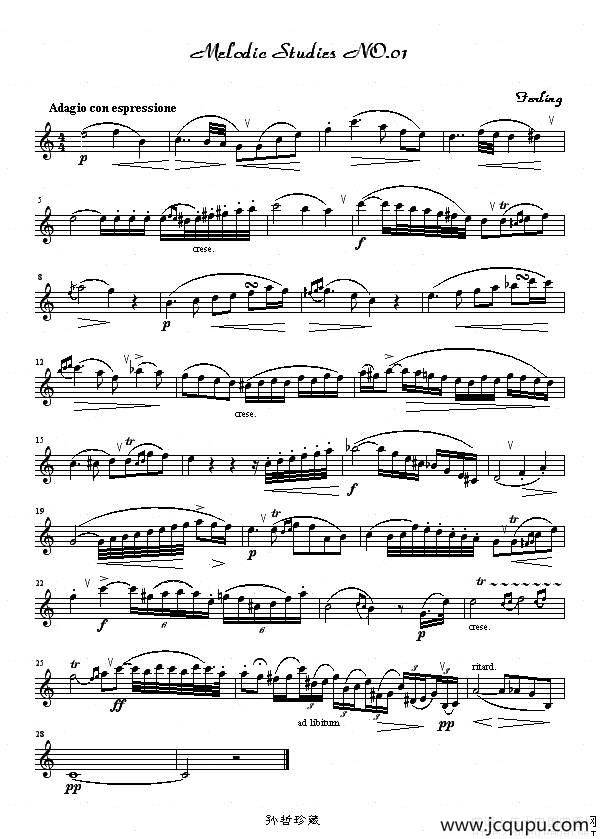 四十八首旋律练习曲之一简谱