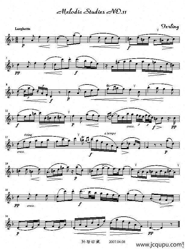 四十八首旋律练习曲之十一简谱