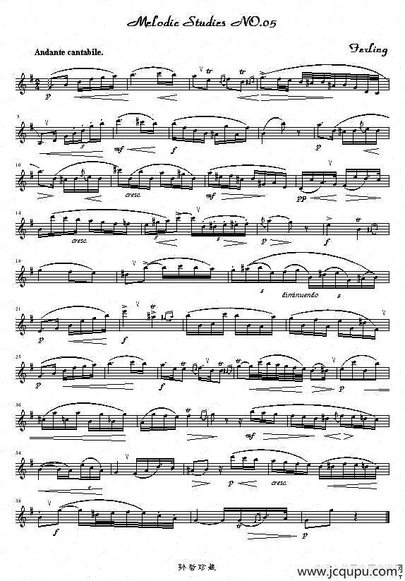 四十八首旋律练习曲之五简谱