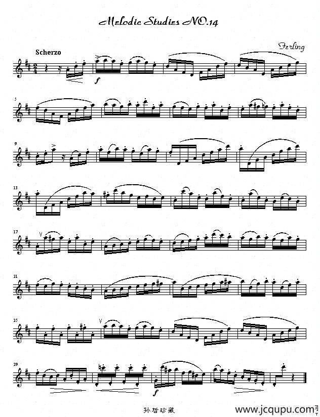 四十八首旋律练习曲之十四简谱