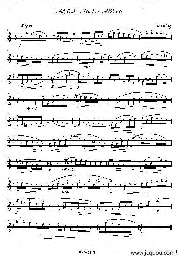 四十八首旋律练习曲之六简谱