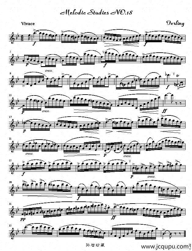 四十八首旋律练习曲之十八简谱