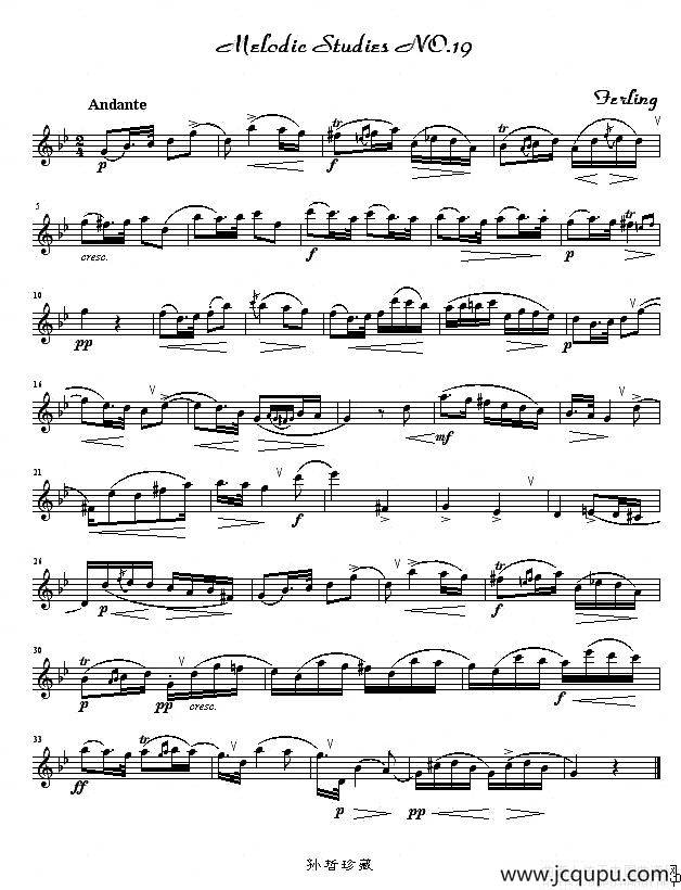 四十八首旋律练习曲之十九简谱