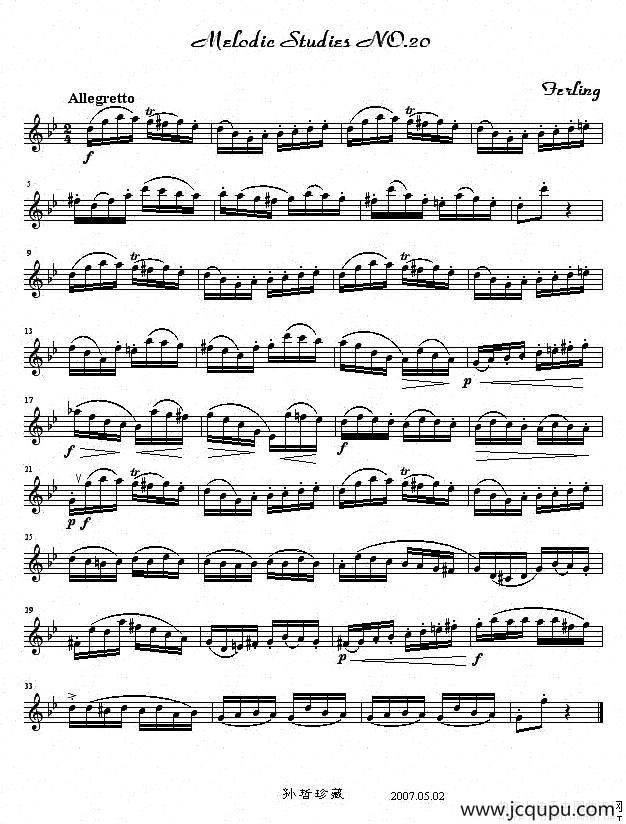 四十八首旋律练习曲之二十简谱
