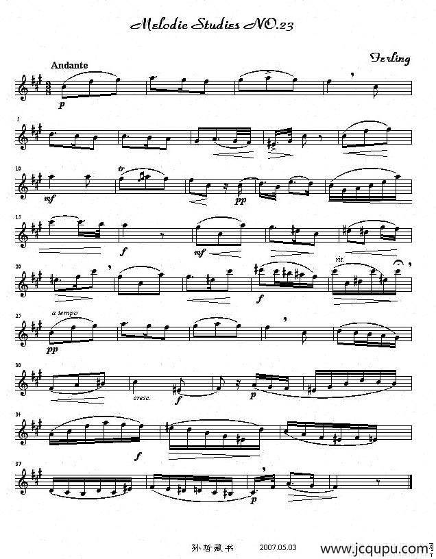 四十八首旋律练习曲之二十三简谱