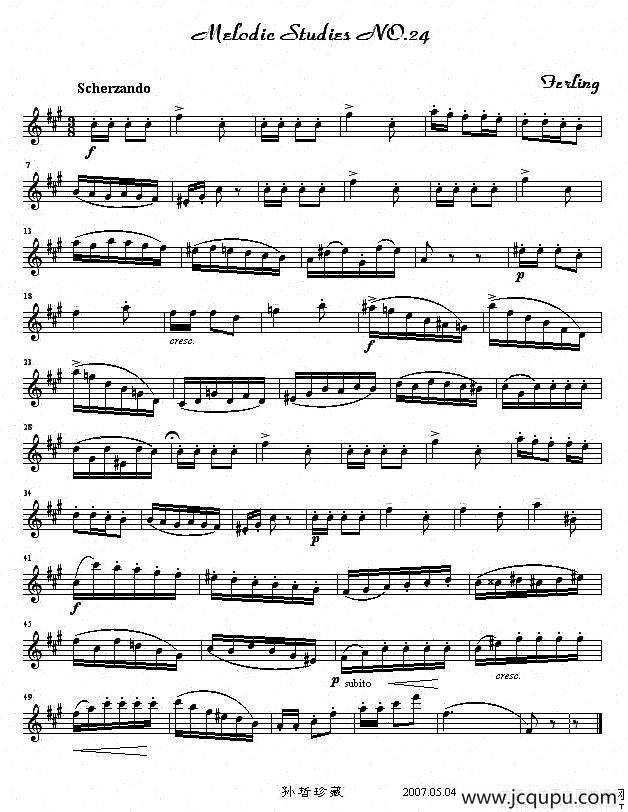 四十八首旋律练习曲之二十四简谱