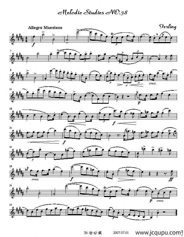 四十八首旋律练习曲之三十八简谱