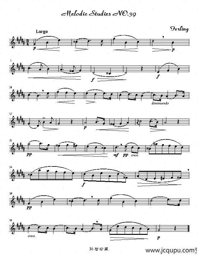 四十八首旋律练习曲之三十九简谱