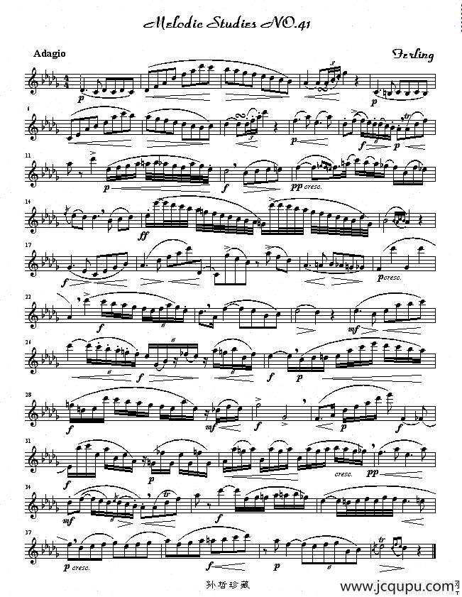 四十八首旋律练习曲之四十一简谱