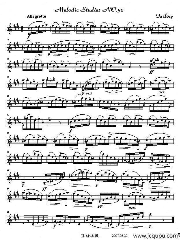 四十八首旋律练习曲之三十二简谱