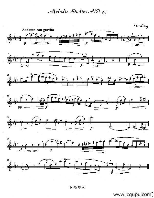 四十八首旋律练习曲之三十五简谱