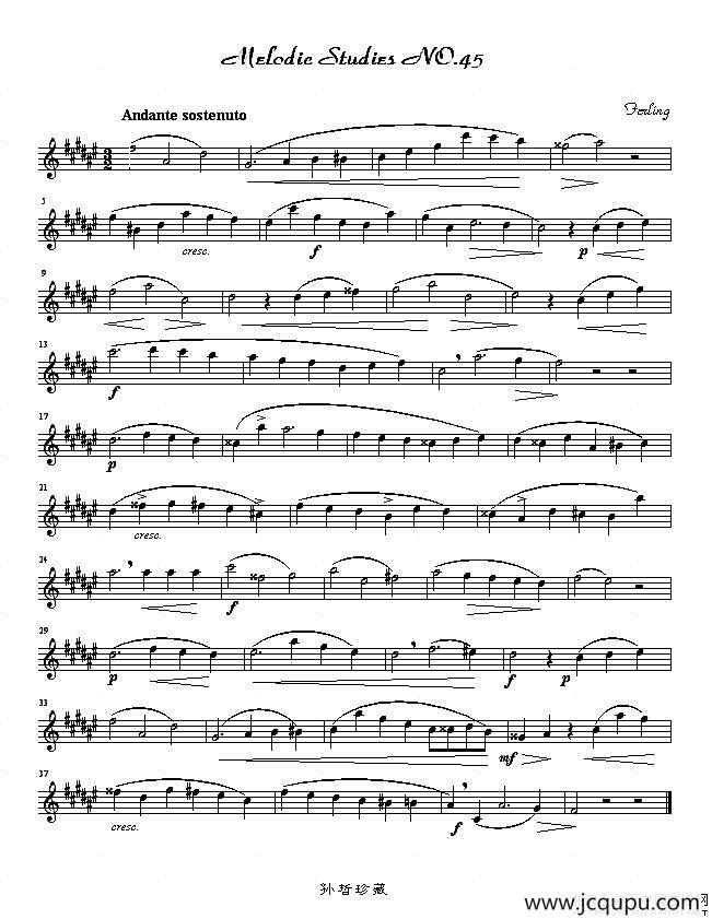四十八首旋律练习曲之四十五简谱