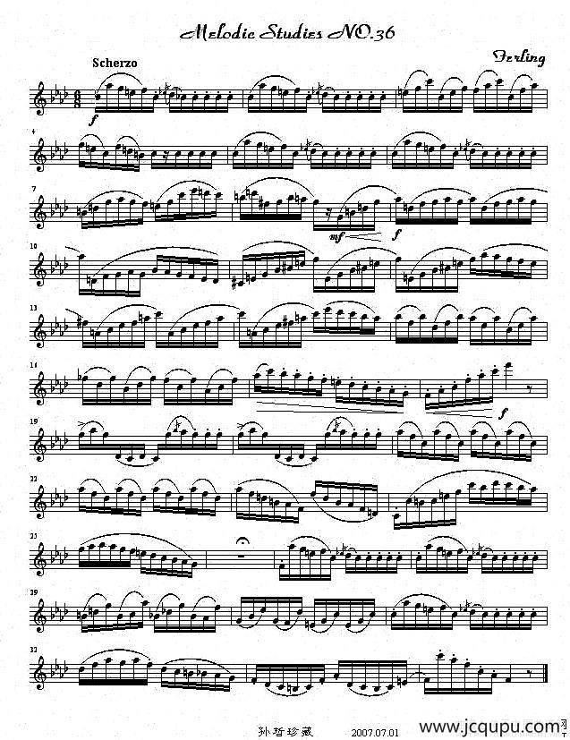 四十八首旋律练习曲之三十六简谱