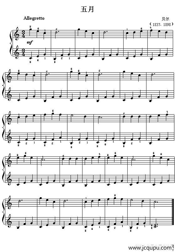 五月简谱