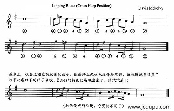 Lipping Blues（十孔口琴）简谱