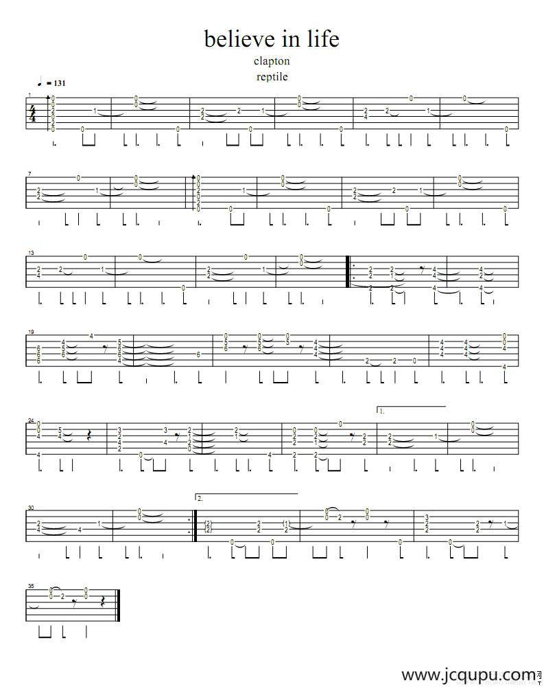 Believe In Life简谱