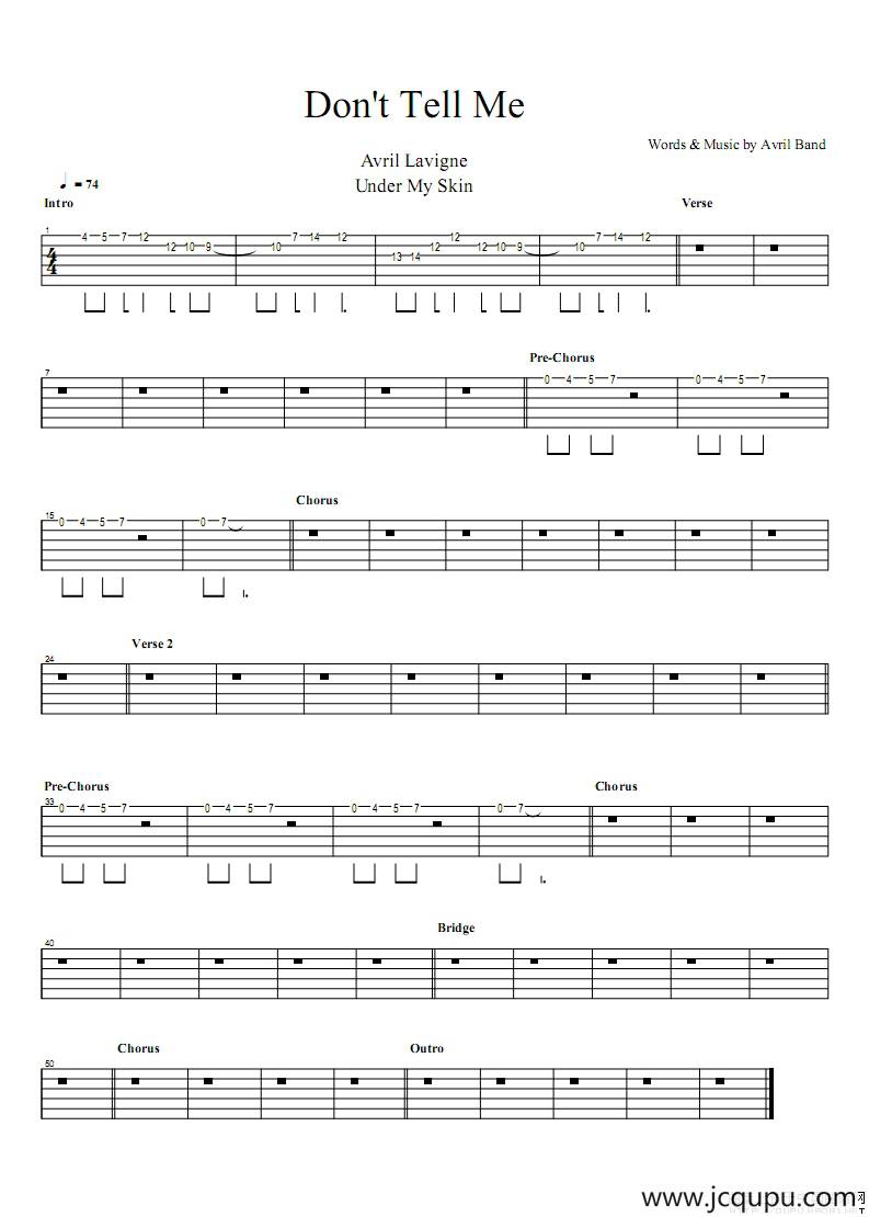 dont tell me简谱
