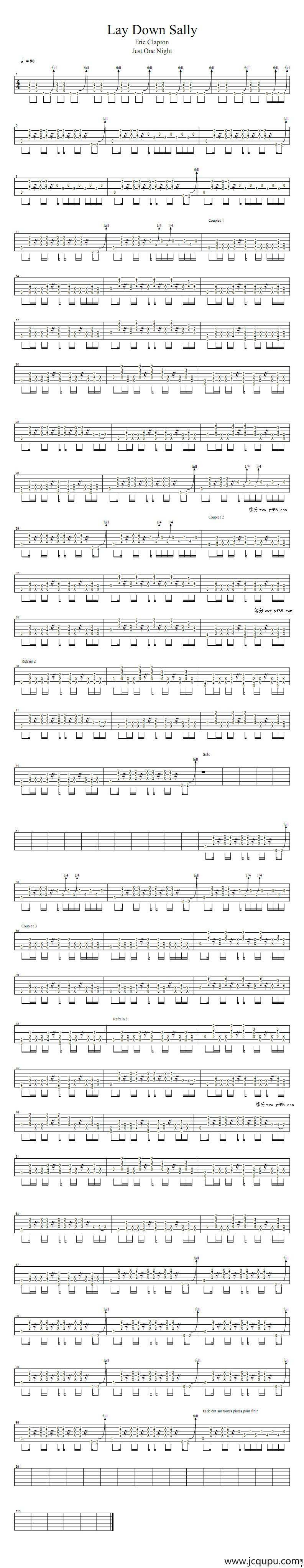 Eric - Lay down Sally简谱