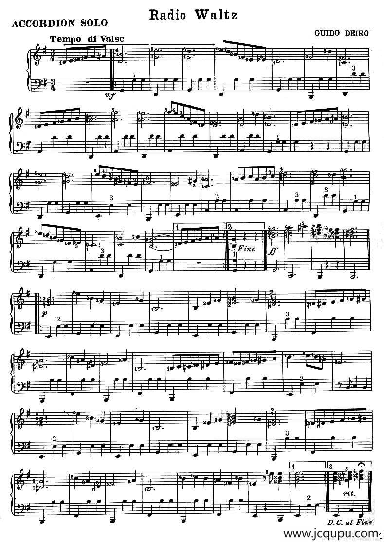 电波圆舞曲简谱