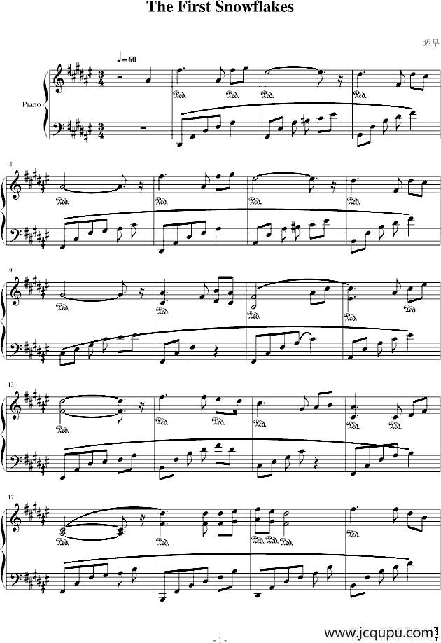 The First Snowflakes（初雪）简谱