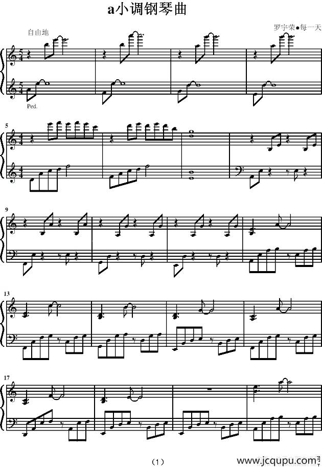 a小调钢琴曲简谱
