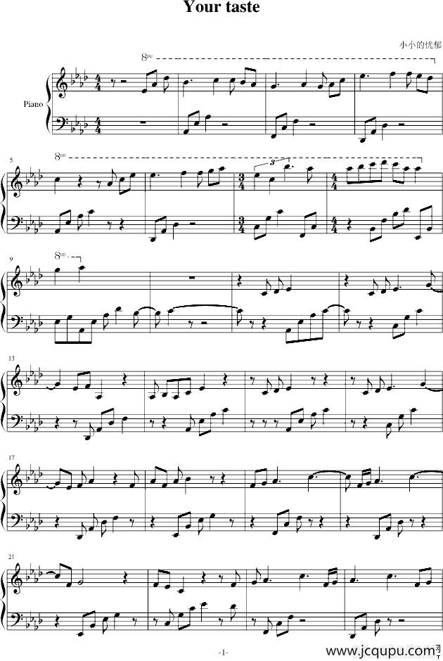 Your taste简谱