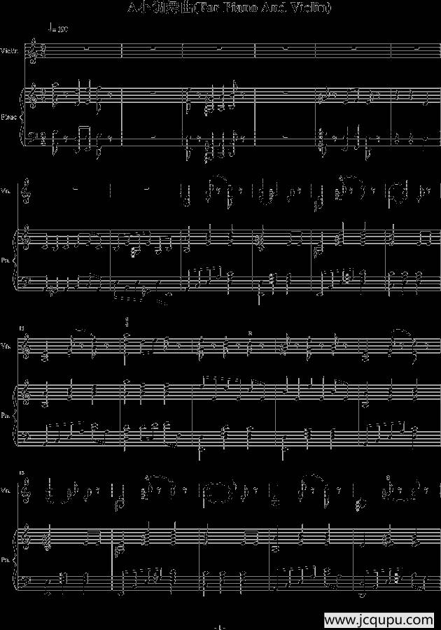 A小调舞曲（For Piano And Violin）简谱