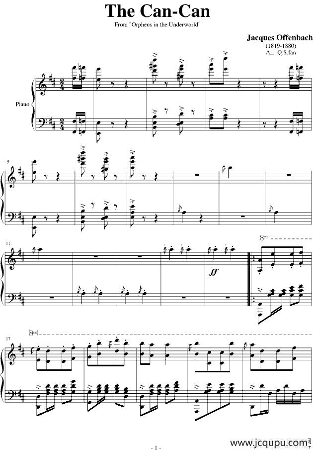 The Can-Can（康康舞）简谱