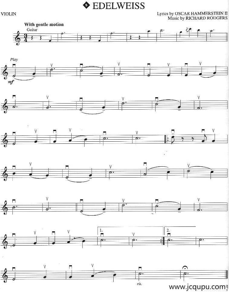 EDELWEISS（小提琴谱）简谱
