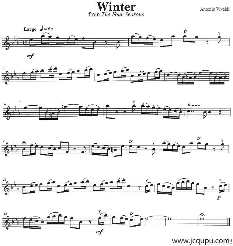 Winter from The Four Seasons（四季之春）简谱