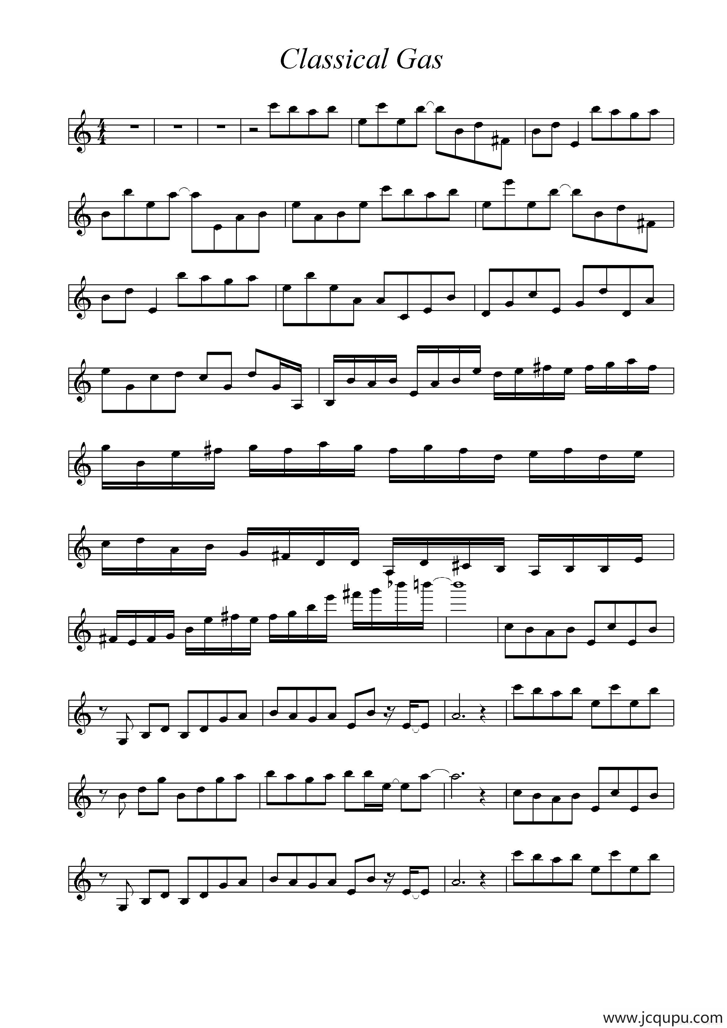 Classical Gas（小提琴谱）简谱