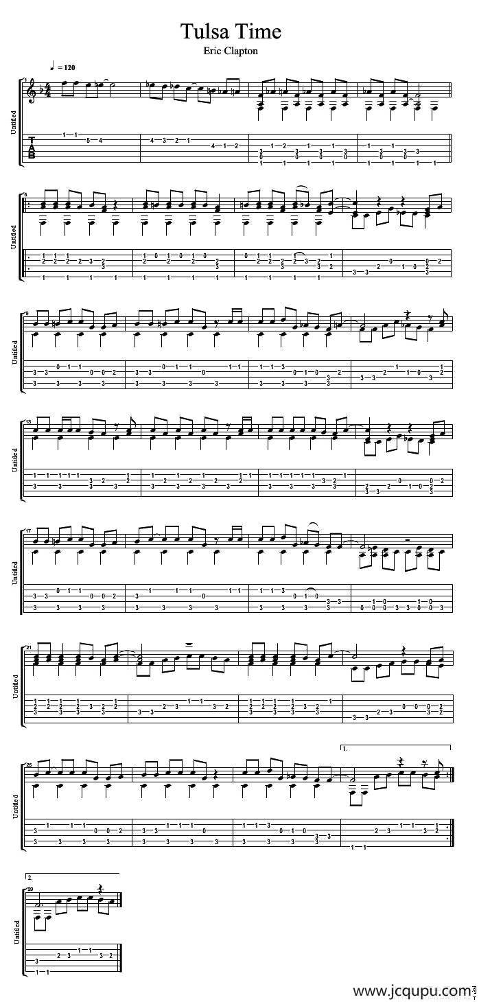 Tulsa Time（指弹吉他谱）简谱
