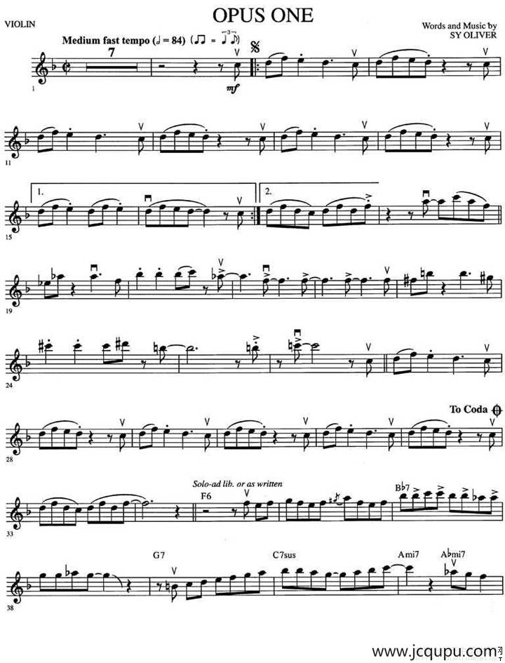 OPUS ONE（爵士蓝调）简谱