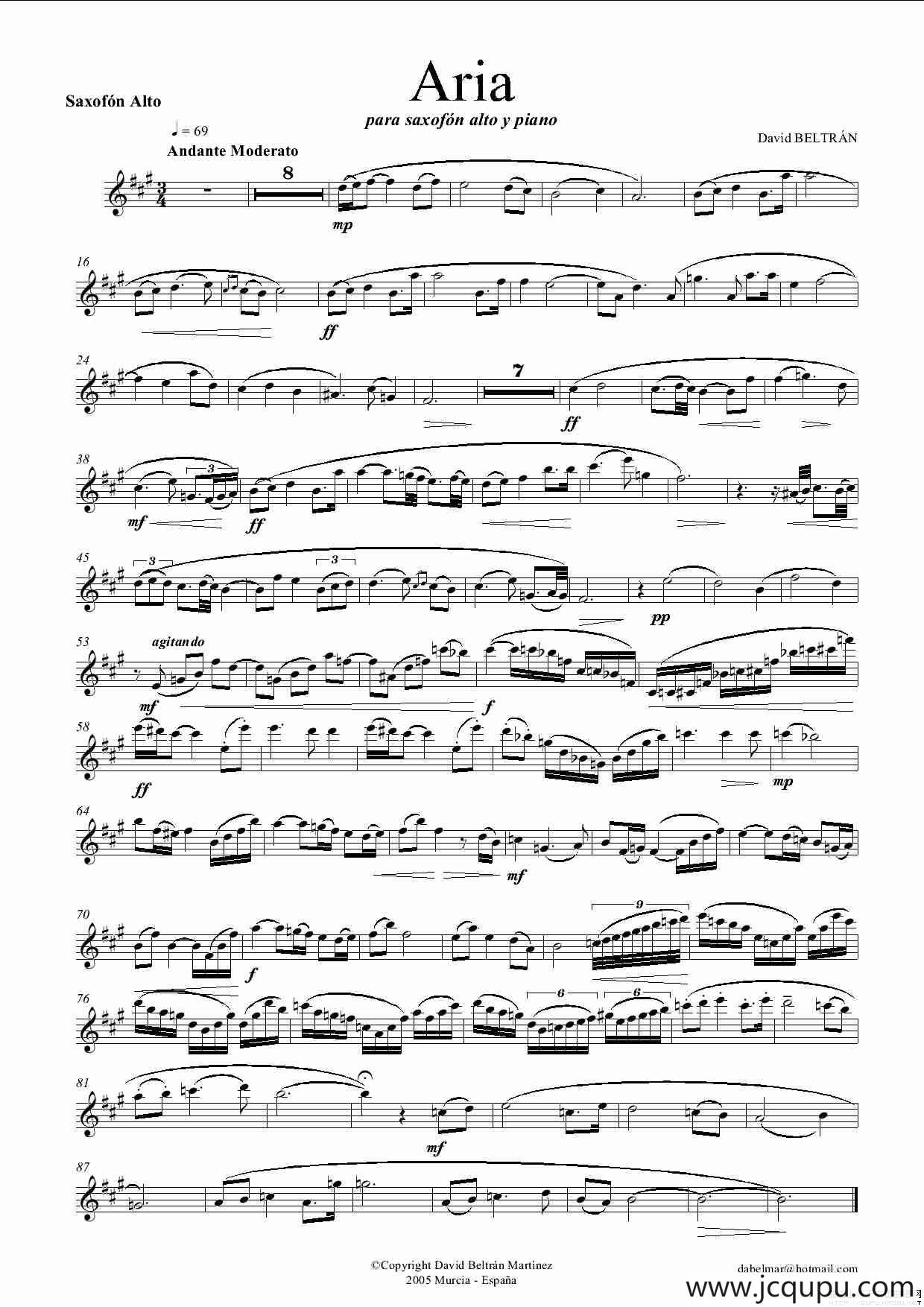 Aria 咏叹调简谱