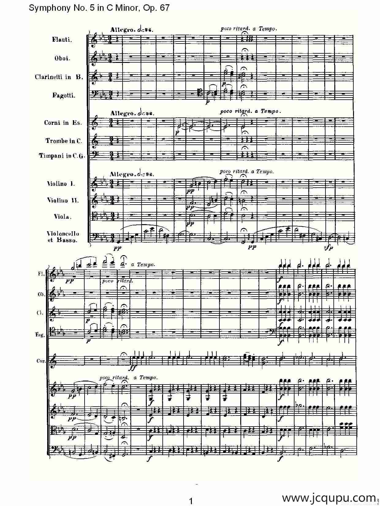 C小调第五交响曲 Op.67第三乐章简谱