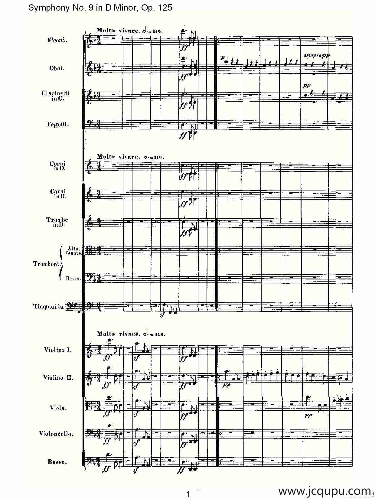 D小调第九交响曲 Op.125第二乐章简谱