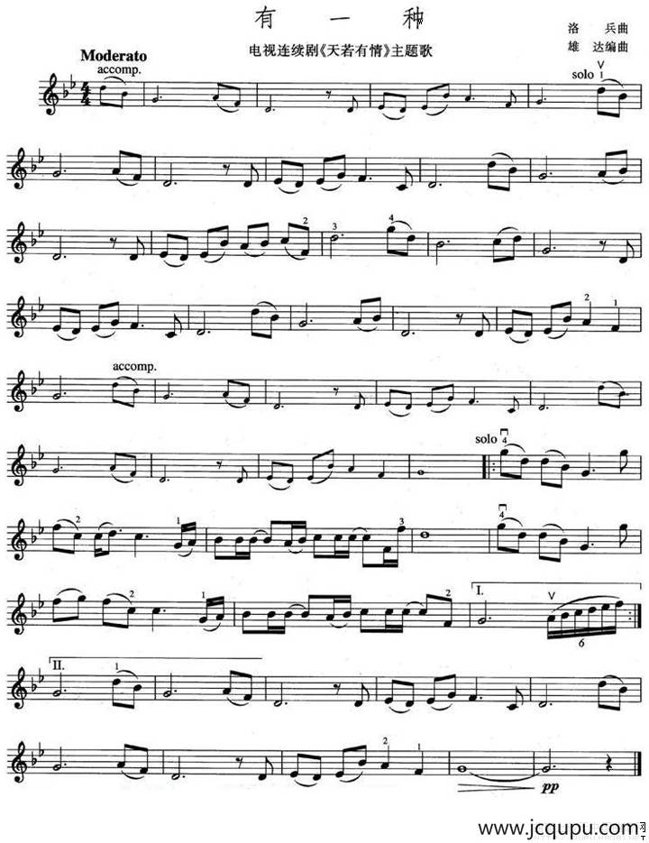 有一种（电视剧《天若有情》主题歌）简谱