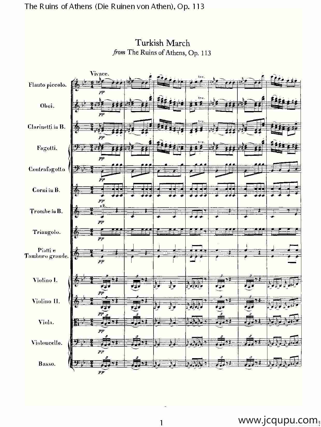 The Ruins of Athens（Die Ruinen von Athen)，Op.11）简谱