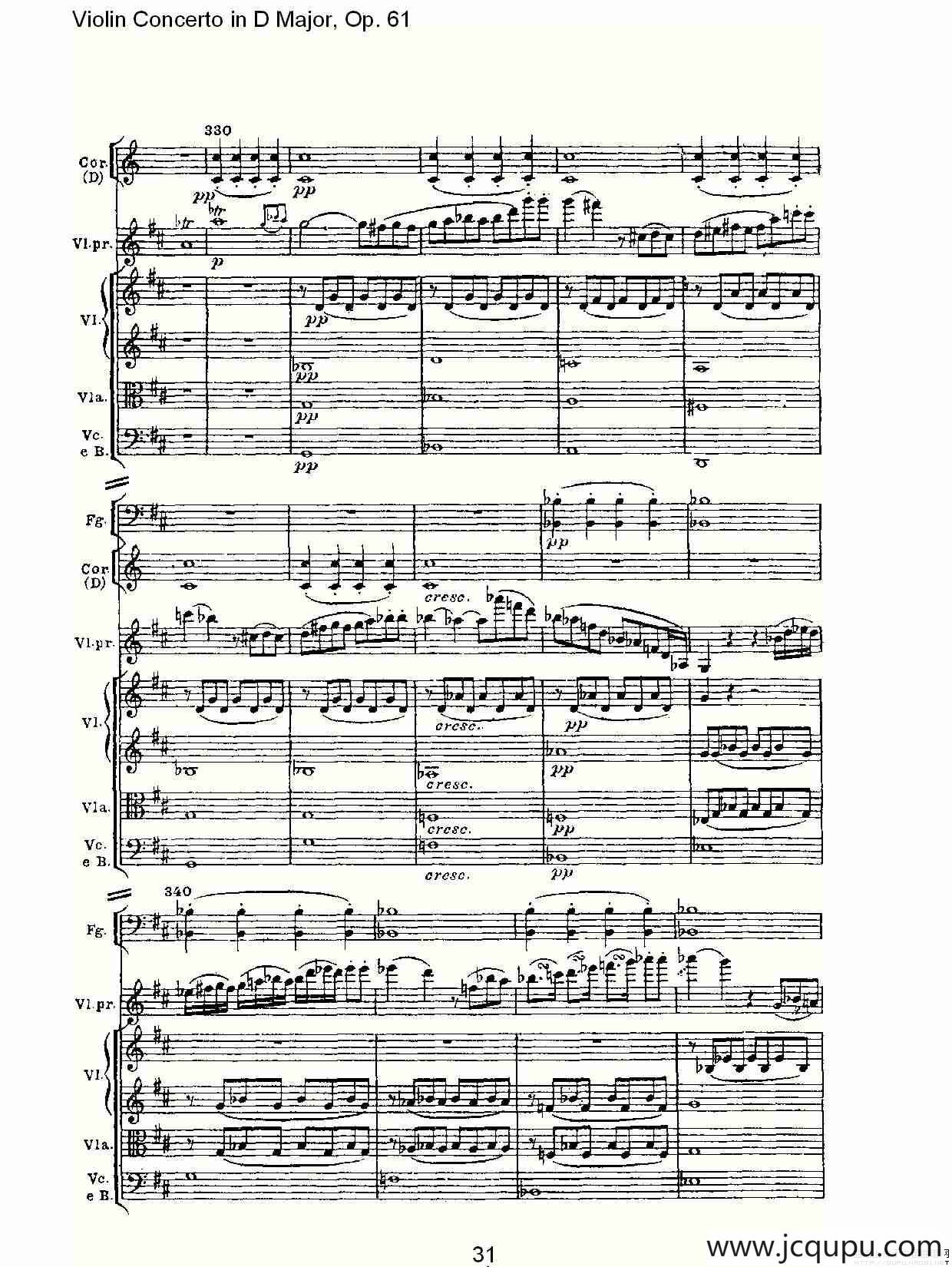 D大调小提琴协奏曲 Op.61第一乐章（二）简谱