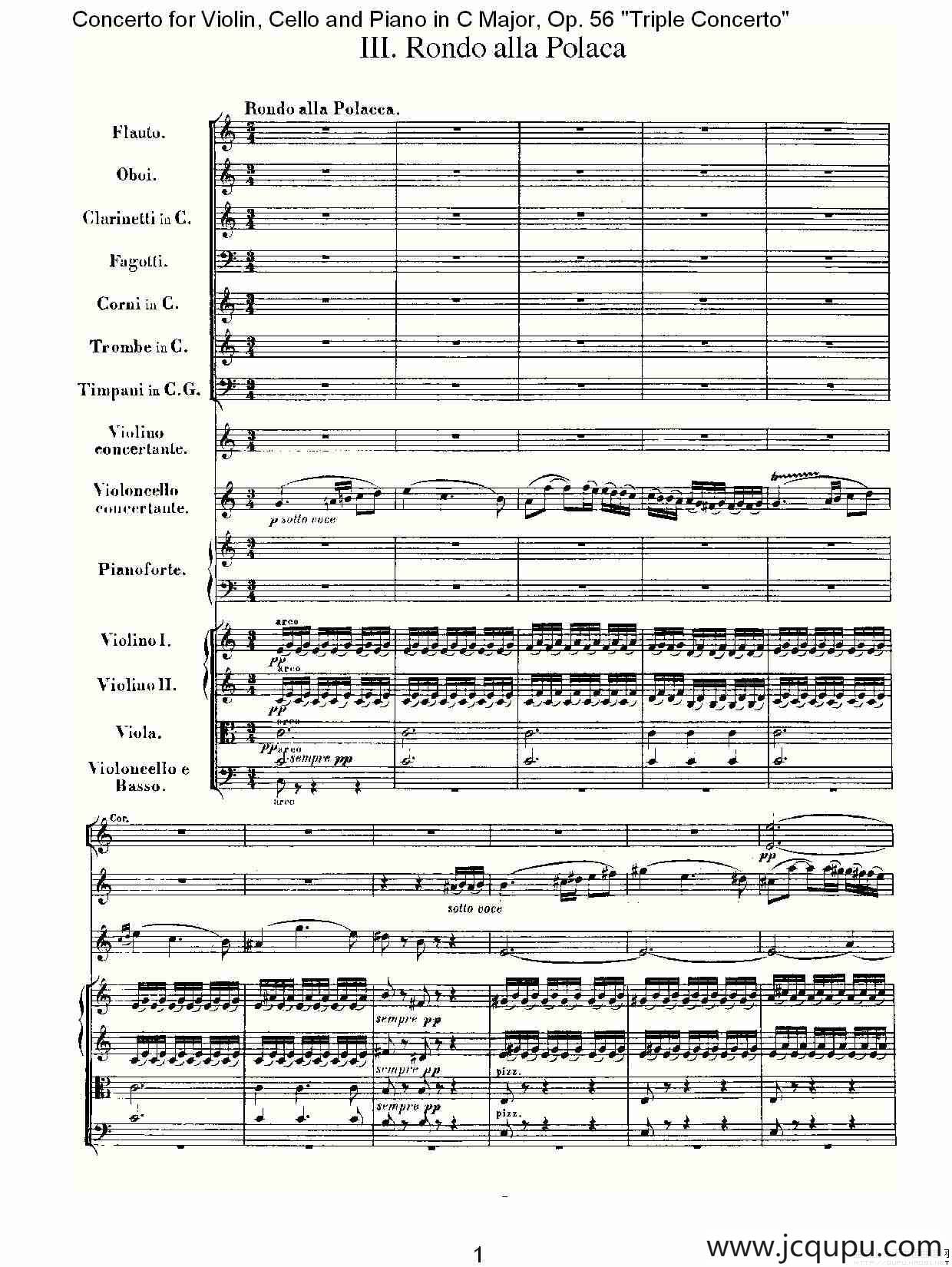C大调大提琴与钢琴协奏曲 Op.56第三乐章（一）简谱
