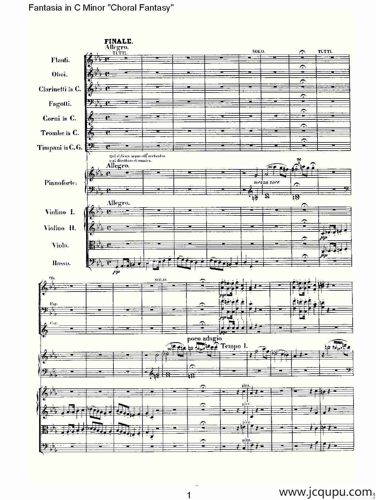 C小调幻想曲“幻想合奏”第二乐章简谱