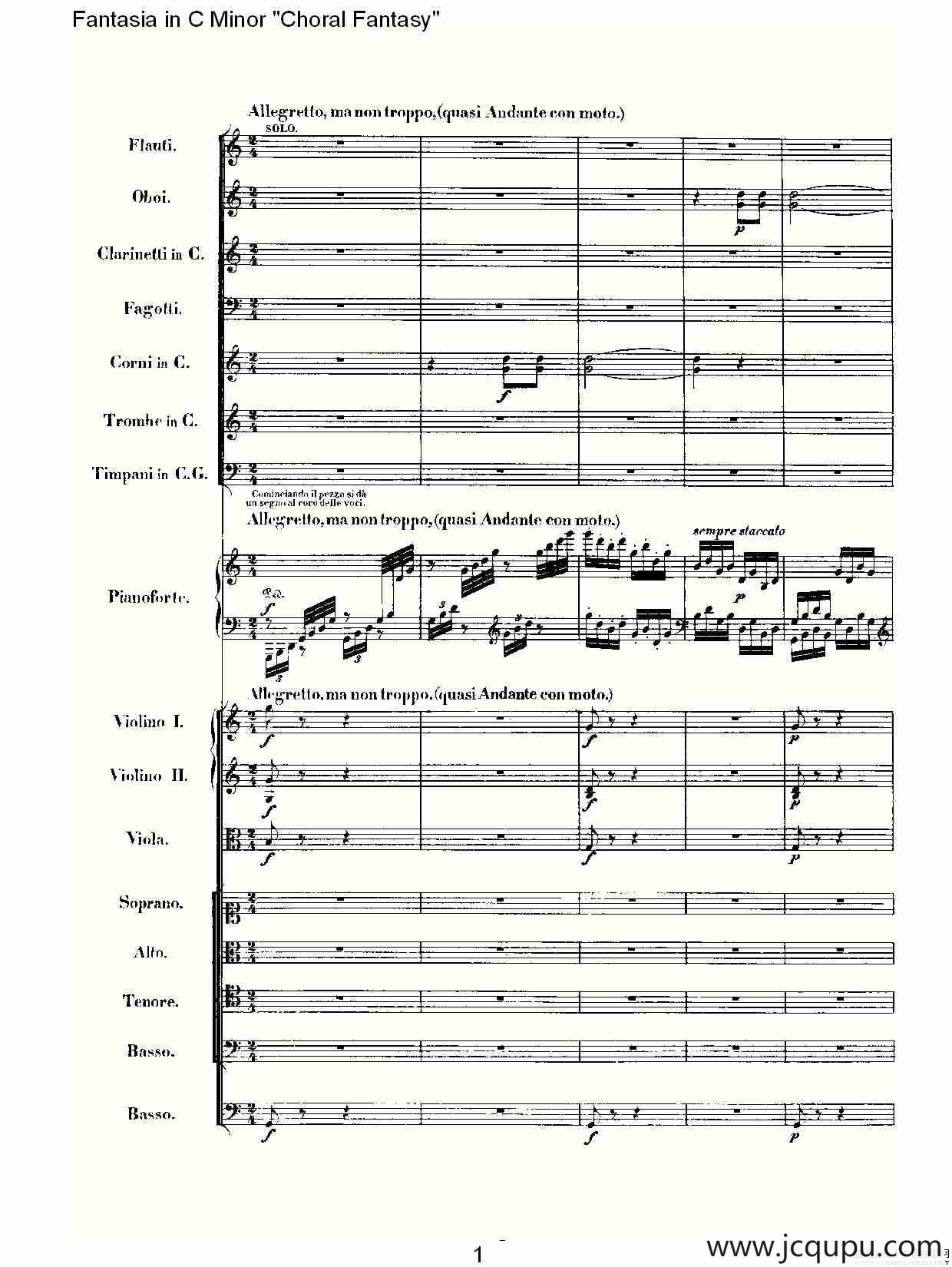 C小调幻想曲“幻想合奏”第三乐章简谱