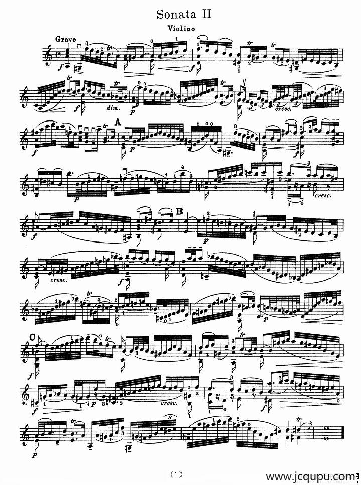 巴赫小提琴协奏曲（二）简谱