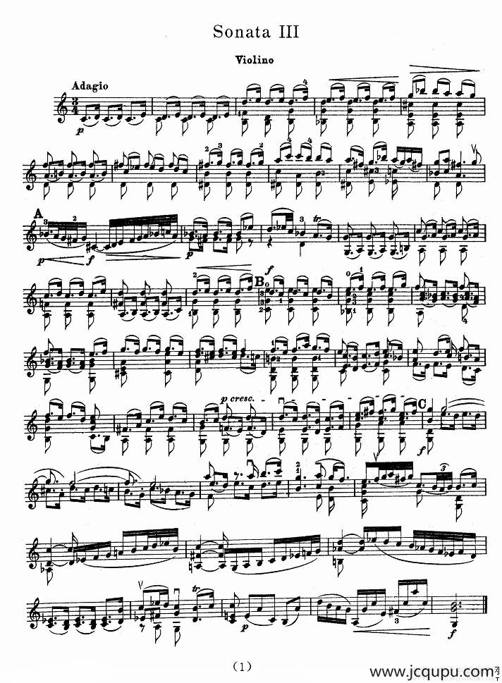 巴赫小提琴协奏曲（三）简谱