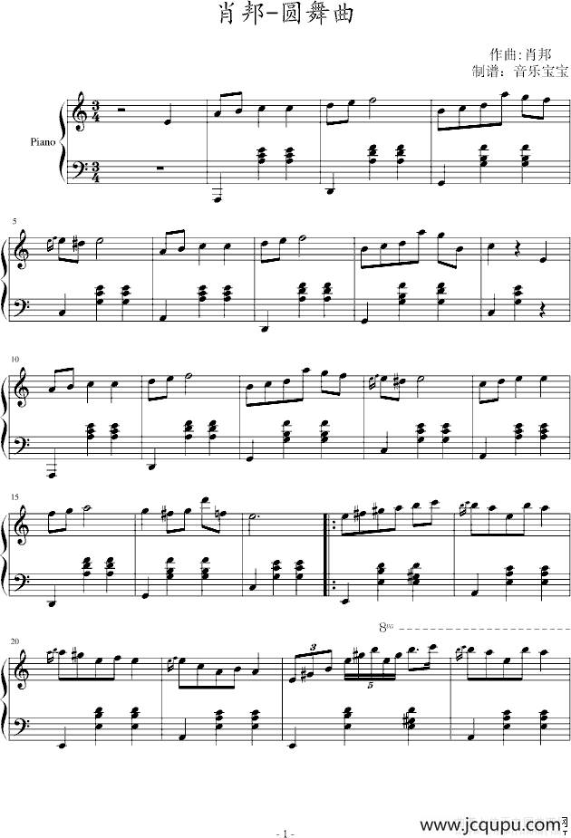 肖邦-圆舞曲简谱