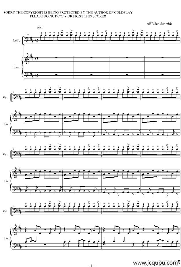 LOVE STORY MEETS VIVA LA VIDA（大提琴+钢琴）简谱