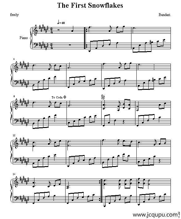 The First Snowflqkes（第一片雪花）简谱